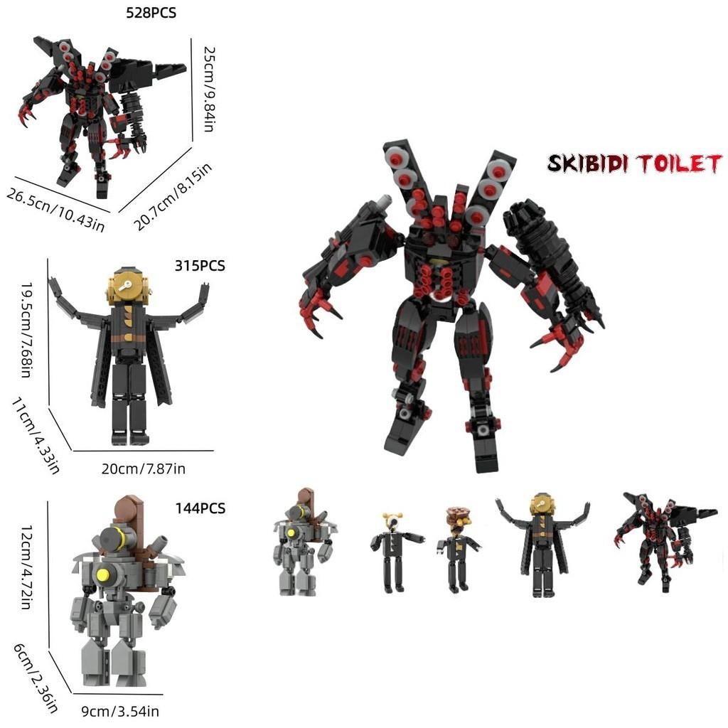 Moc Skibidi Toilet Clock Man Vs Surveillance Man Building Brick Toy Abs Plastic Diy 200-400 Pieces