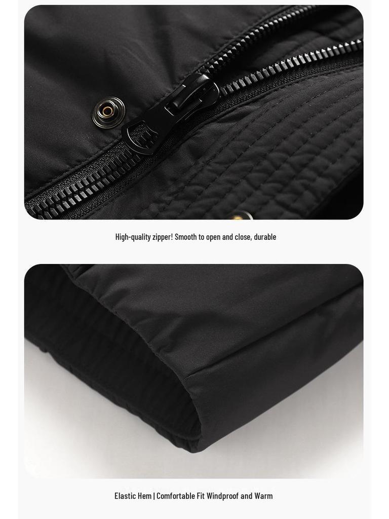 Men's Winter Hooded Windproof Duck Down Jacket - Thick, Warm, High-Quality Outerwear