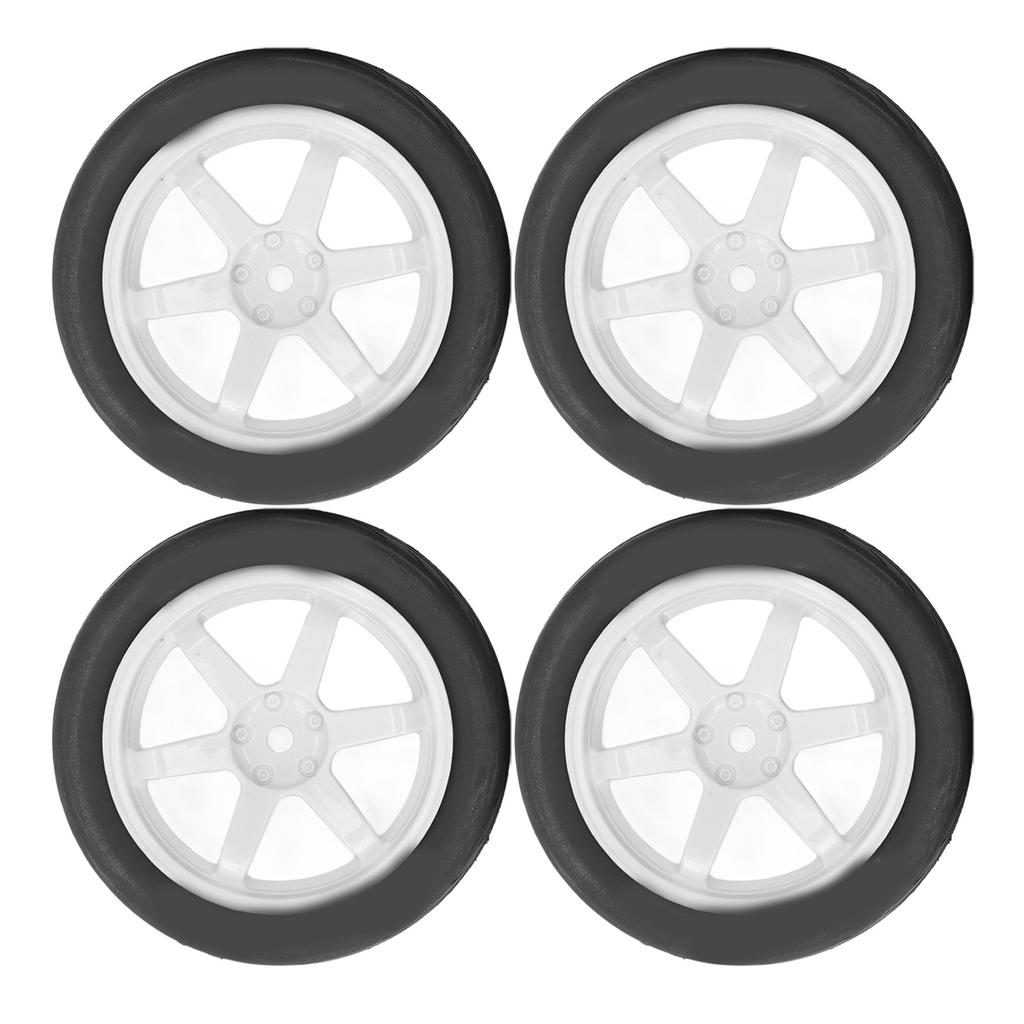 4 Pcs RC Car Tires Rubber Plastic Universal RC Car Wheel for Tamiya TT01 TT02 XV01 XV02 110 Remote