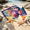 Custom Name Personalized Kpop Demon Hunter Print Beach Towel, for Trip Camping Beach Party Home Decor, Birthday Gift for Family & Friends