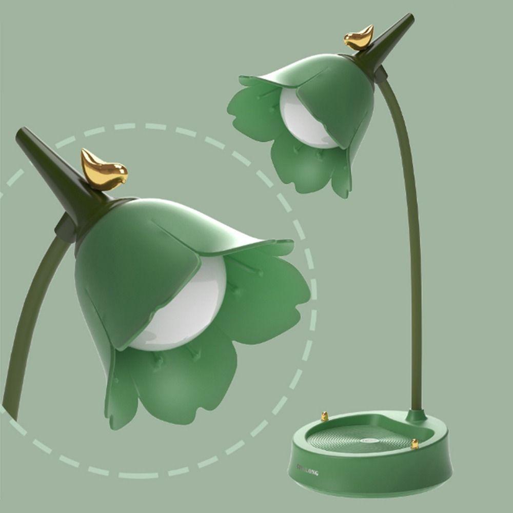 Adjustable Flower Shaped Lamp Rechargeable Battery Touch Control LED Desk Lamp 3-Speed Dimming Vintage Table Light Night Light