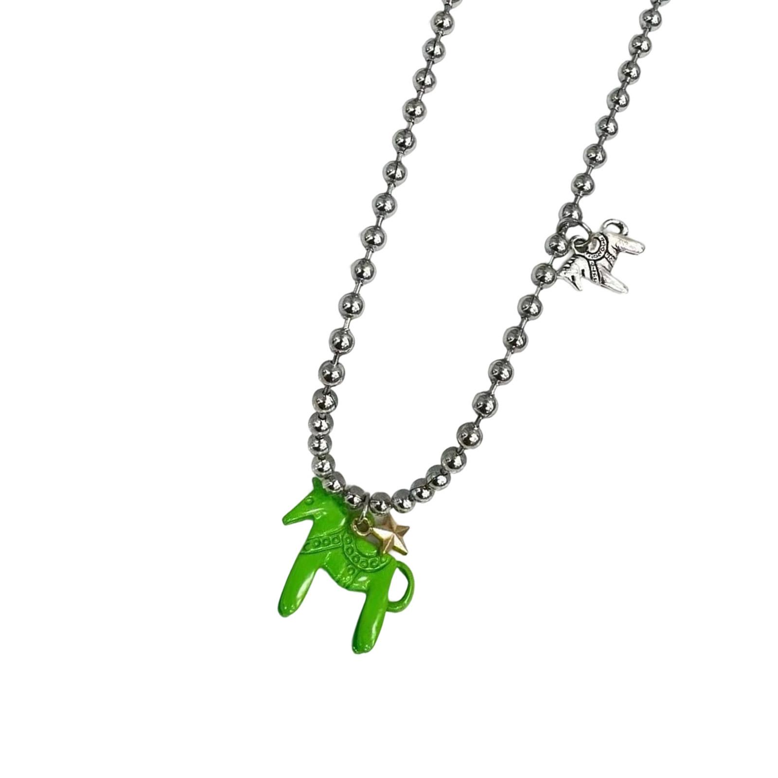 

Стильное ожерелье-подвеска с шармом в виде бегущей лошади, легкий сплав, модный аксессуар для особых случаев D