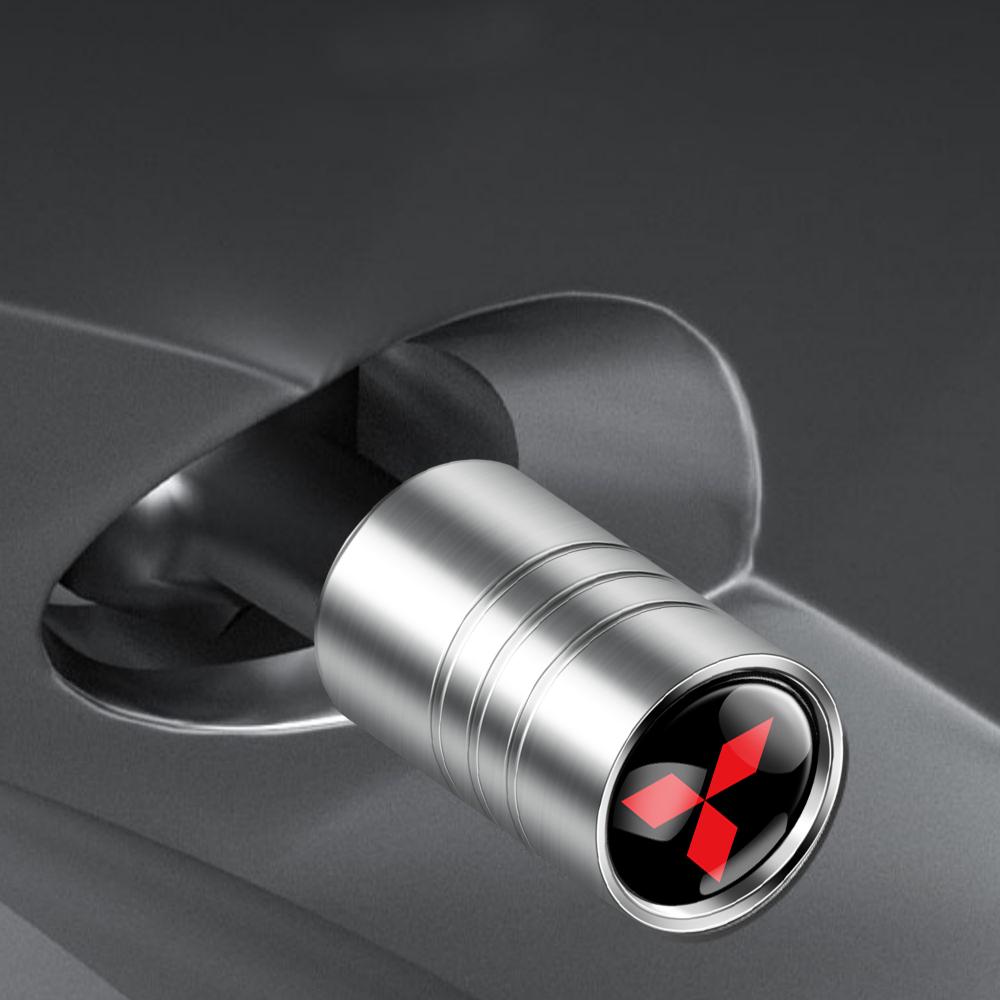 4Pcs Metal Car Wheel Tire Valve Caps Stem Case Cover Accessories For Mitsubishi 9 Ralliart X EX ASX Colt Outlander Pajero Lancer