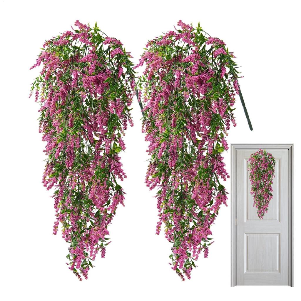 2 Stück Kunstpflanzen-Girlande, künstliche Hängeblumen für Hochzeit, Garten, Zuhause, Blumentopf, Außenbereich, Hof, Wand, Gartendekoration