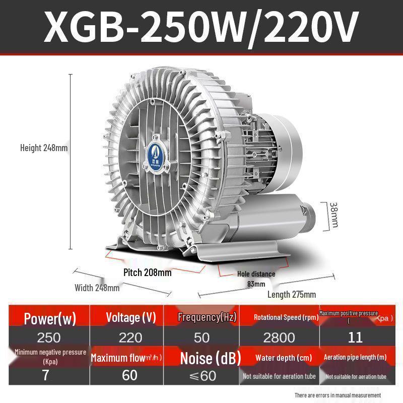 High-Pressure Vortex Air Pump & Blower for Industrial Use and Fish Pond Aeration