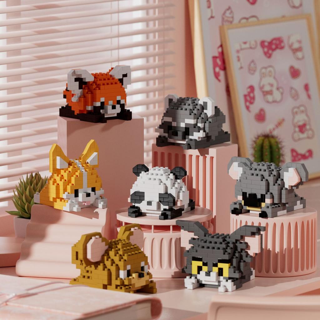 Süßer Mini auf der Vorderseite liegend Disney Mickey Bausteine Batman Kleiner Panda Stein 3D Süße Kuromi Sanrio Modell Spielzeug Für Kinder Geschenk