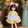 30cm BJD Toddler Princess Doll with Long Hair and Flower Accessory
