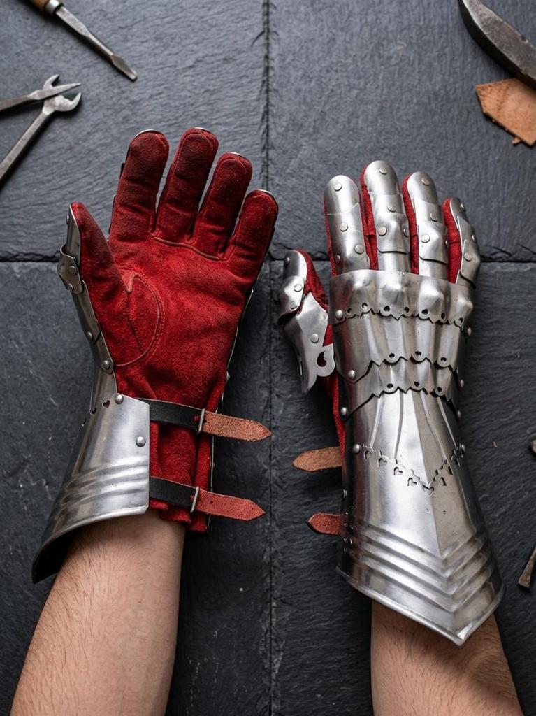 Gothic Steel Gauntlets Medieval Knight Armor Gloves for Cosplay LARP