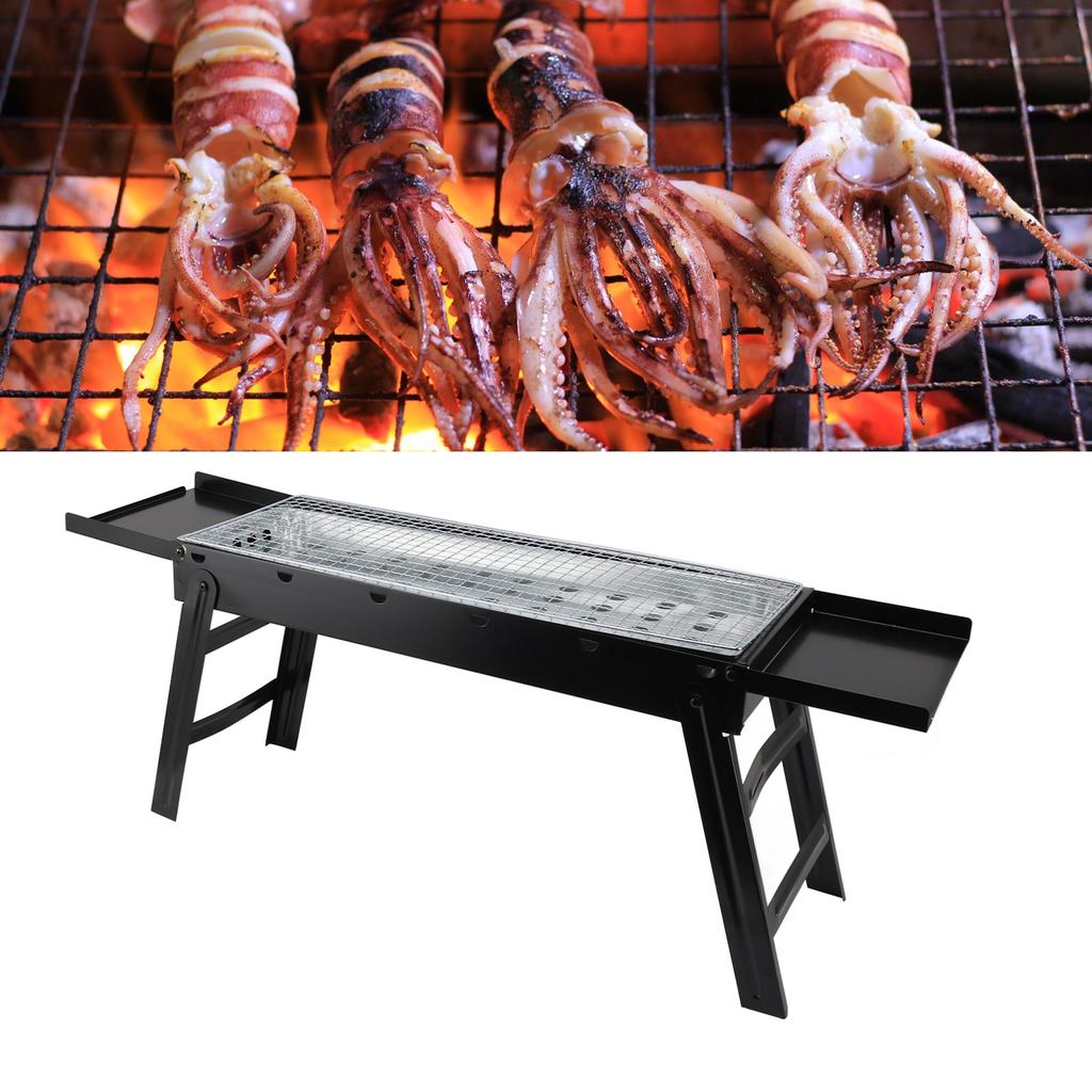 Charcoal Barbecue Grill, Foldable Stainless Steel Laptop Charcoal Barbecue Grill, Even Heating for Parties
