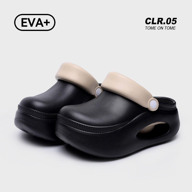 Fashion 2025 New Women's Chunky Platform Sandals Thick Sole Beach Flip-Flops Non-Slip EVA Toe-Cover Trendy Slippers for Summer Outdoor