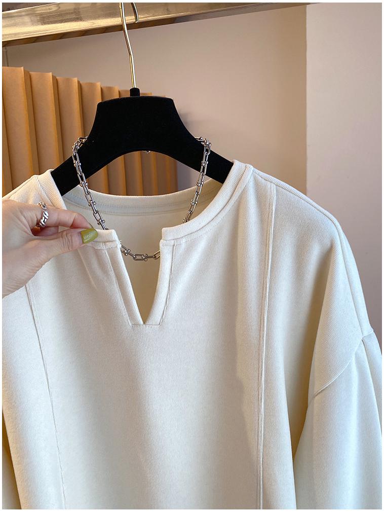 Plus Size 280g German Fleece Hoodie for Women – Autumn/Winter Loose Fit, Solid Color, Brushed, 240 Jin.