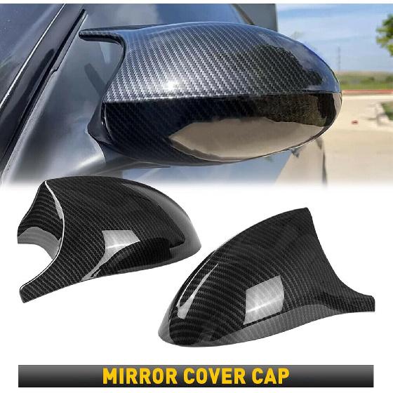 Carbon Fiber Pattern Side Mirror Cover Caps Compatible with BMW 2005-2008 E90 E91 / 2006-2009 E92 E93 PRE-LCI