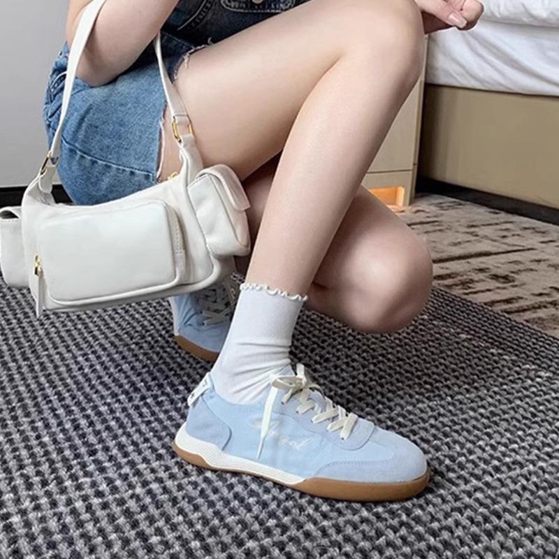 Lightweight casual breathable women's versatile casual shoes ballet dopamine sports retro white shoes