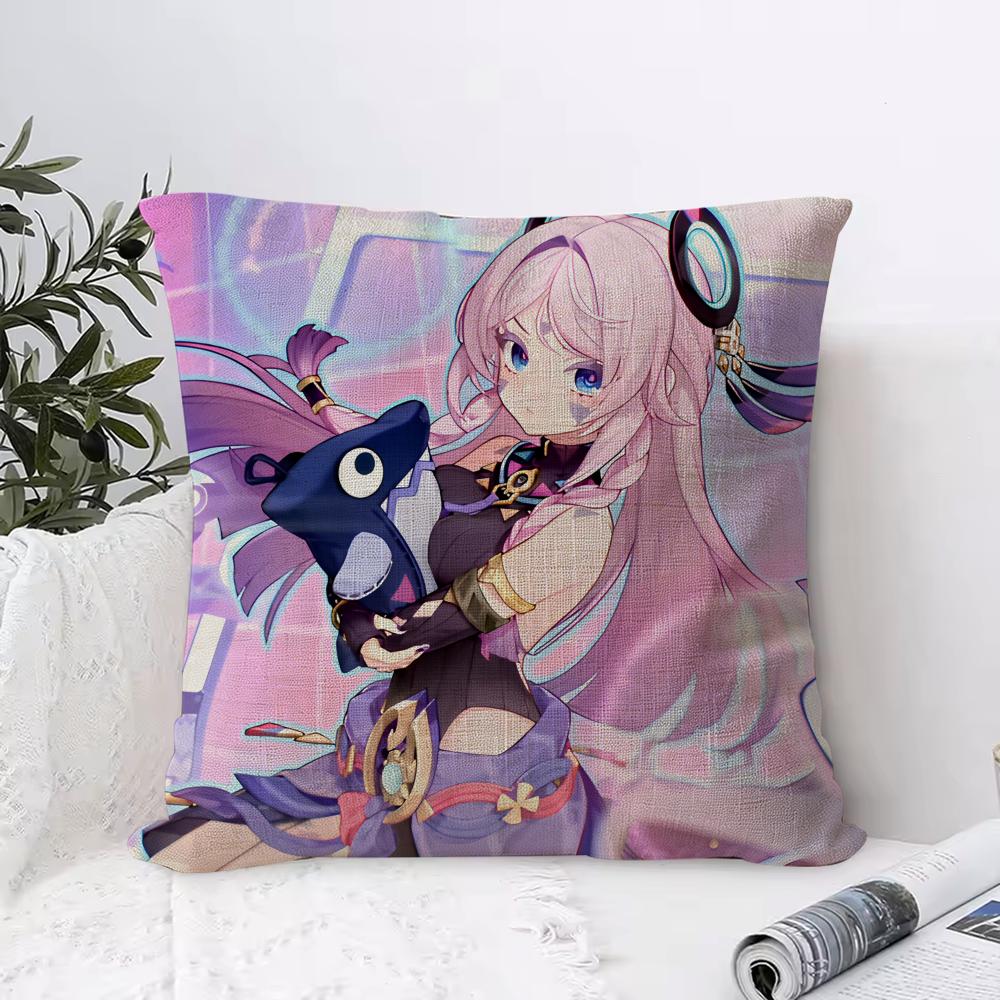 Genshin Impact Citlali Cushion Cover Eco Linen Pillow Case DoubleSided Print Breathable Durable Zipper Home Decor Gift