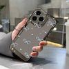 Applicable to iPhone17Pro blue little love bow space phone case Apple 16 transparent 15/14 generation