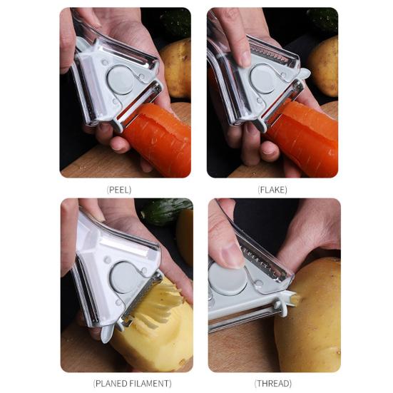 Vegetable Peeler Stainless Steel Blade Potato Shredder Tool with Ergonomic Handle Easy Switch