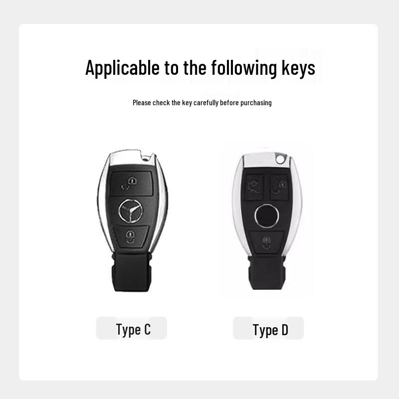 Mercedes GLA200, GLC300, V260, C180L, C200, and GLC260 Key Cover/Shell (Metal, Old Model)