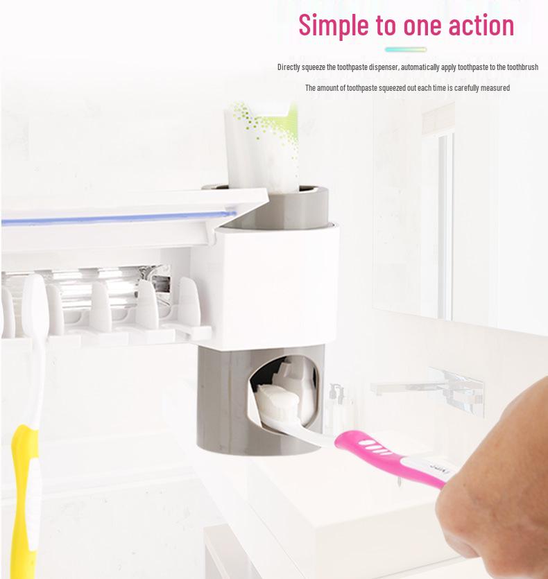 UV Toothbrush Sterilizer & Holder with Automatic Toothpaste Dispenser