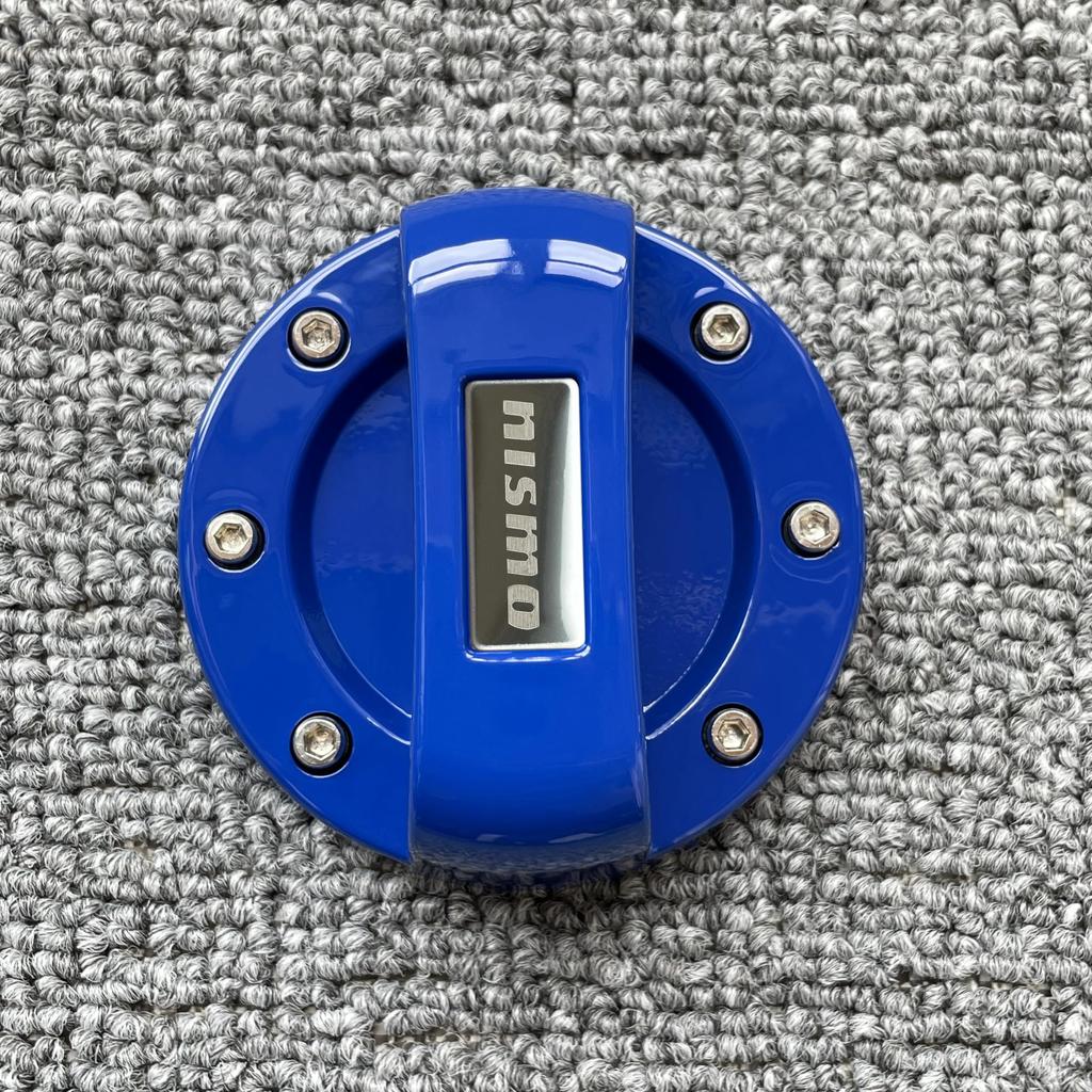 Rare handmade NISMO gasoline filler cap, blue fuel cap cover