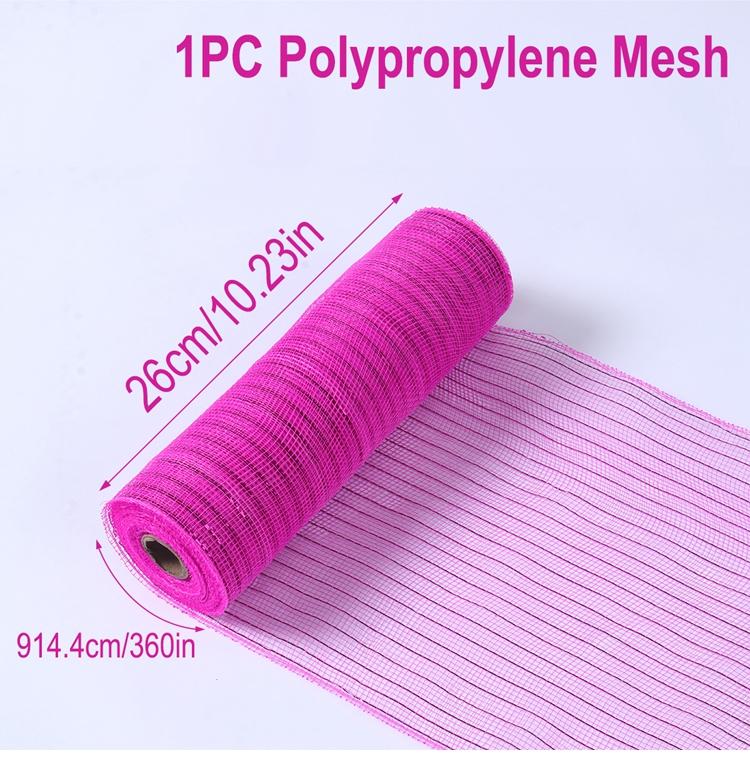 26 x 914 cm Poly-Netzband, Tüllrolle, Stoff für die Herstellung von Osterkränzen zum Selbermachen, Materialien für Blumenhandwerk, Verpackungen, Festivalbedarf