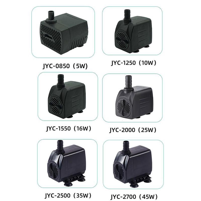 3/5/10/16/25/35/45W EU 220v Submersible Water mirco Pump for Water Gardens Hydroponic Systems Aquarium Tabletop Fountains Pon