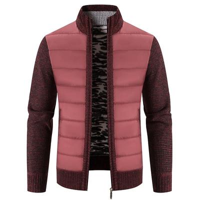 Cardigan in pile spesso invernale da uomo, caldo maglione alla moda, patchwork, da uomo, in maglia, giacche casual, in maglia, capispalla da uomo