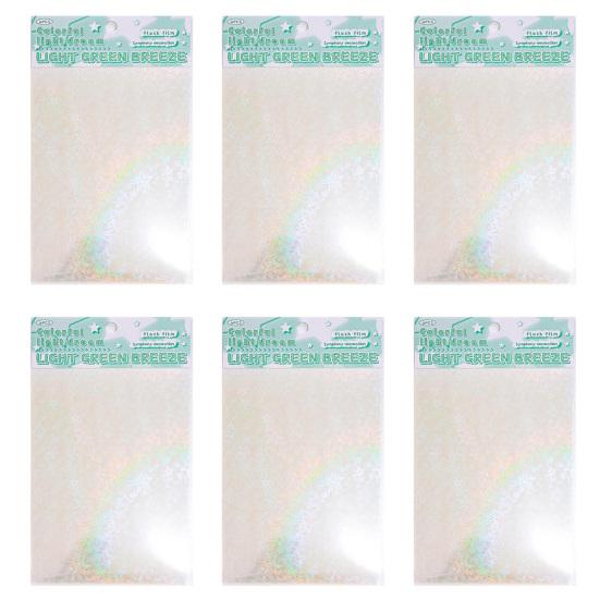 6 Blatt Irisierender Traum Holografischer Aufkleber für Journale Wasserdichte Scrapbooking-Aufkleber Transparenter Untergrund für Collage Versiegelung Dekoration