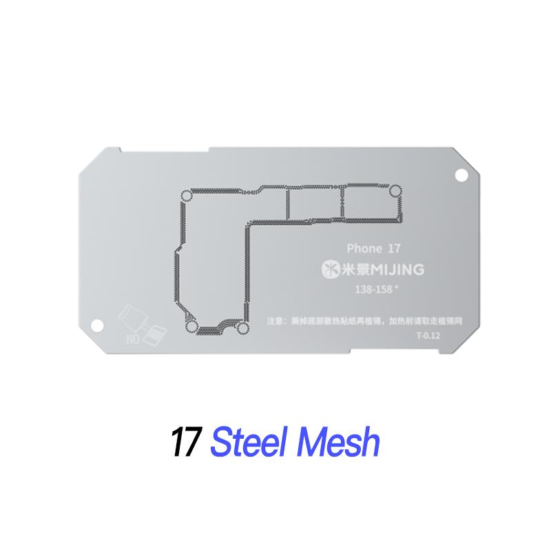 Mijing Z20 Pro Reballing Stencil Fixture Kits for iPhone X-17 Pro Max Motherboard Middle Frame Planting Tin Platform Hand Tools
