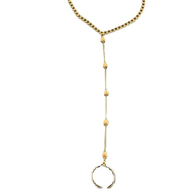 Women's Butterfly Pendant Chain Bracelet-Ring Jewelry