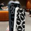 Black Lip Print Leather Texture TPU Case For Samsung Galaxy S24 FE S23 S22 Ultra A16 A55 A15 A54 A35 A25 A14 5G Soft Phone Cover