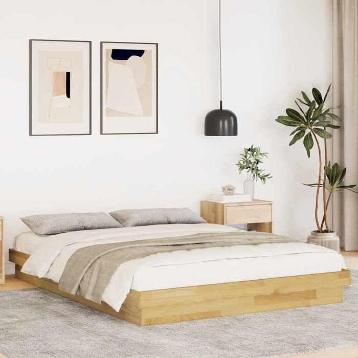 VidaXL Bed Frames Without Mattress 135x190 Cm Solid Oak Wood 3315736