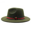 Fall Winter Fedora Hat For Men Women With Leopard Print Wool Felt Wide Brim Sun Protection