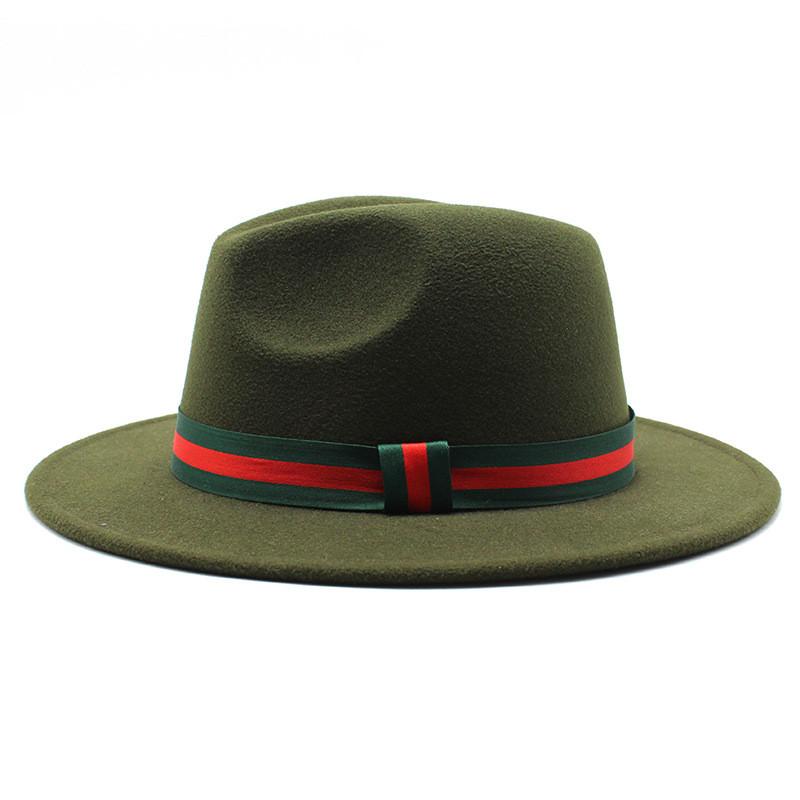 Fall Winter Fedora Hat For Men Women With Leopard Print Wool Felt Wide Brim Sun Protection