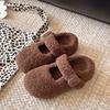 Thick-soled fluffy slippers women's autumn and winter new outer wear bag head pedal small height increase warm plush cotton slippers