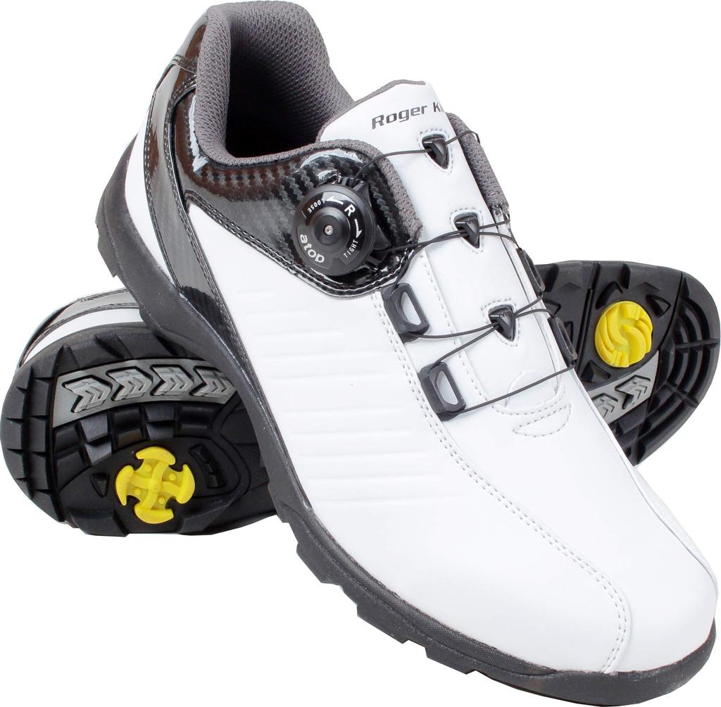 ATOP Dial Roger King Spikeless Golf Shoes Wide 4E RK-08 (White, 27.0cm)