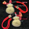 999 Pure Gold Lucky Bag Keychain: Wealth & Treasure Charm