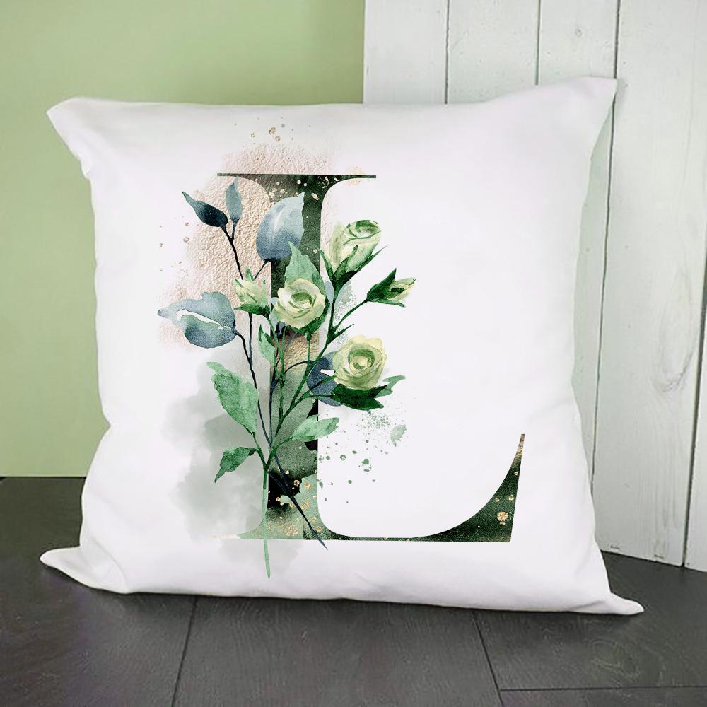 Green Alphabet A B C Printing Pillow Cases Fashion English Letter Home Sofa Living Room Car Decorative Pillowcase Cushion Cover