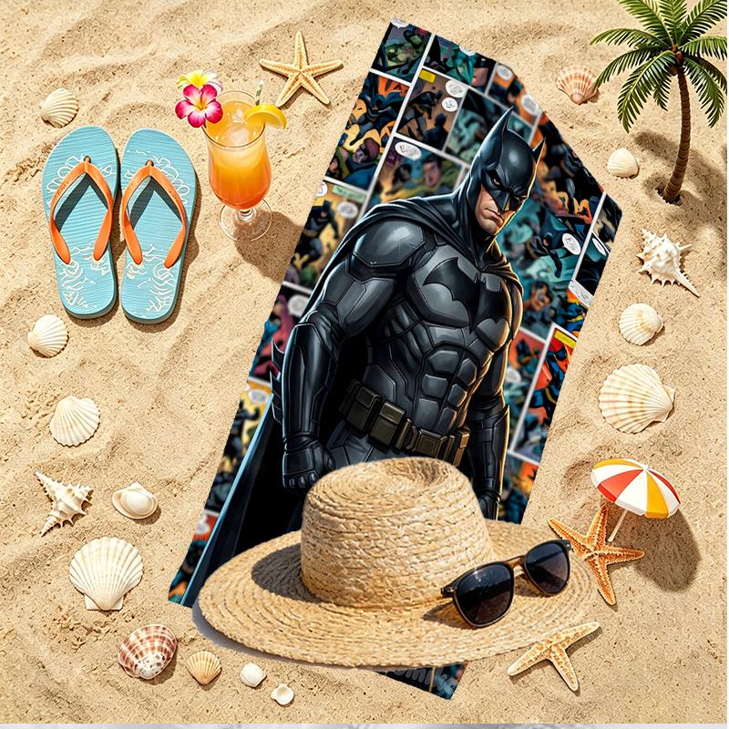 Toalha de Praia com Estampa do Batman, Toalha de Praia Versátil Leve Absorvente para Piscina Surf Yoga Banheiro, Perfeita para Presente de Aniversário Feriado