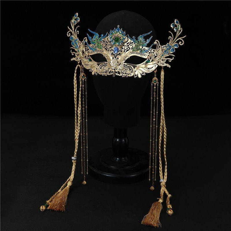Peacock fairy mask ancient style exotic peacock style high value hair accessories Hanfu headgear accessories super fairy Hepburn