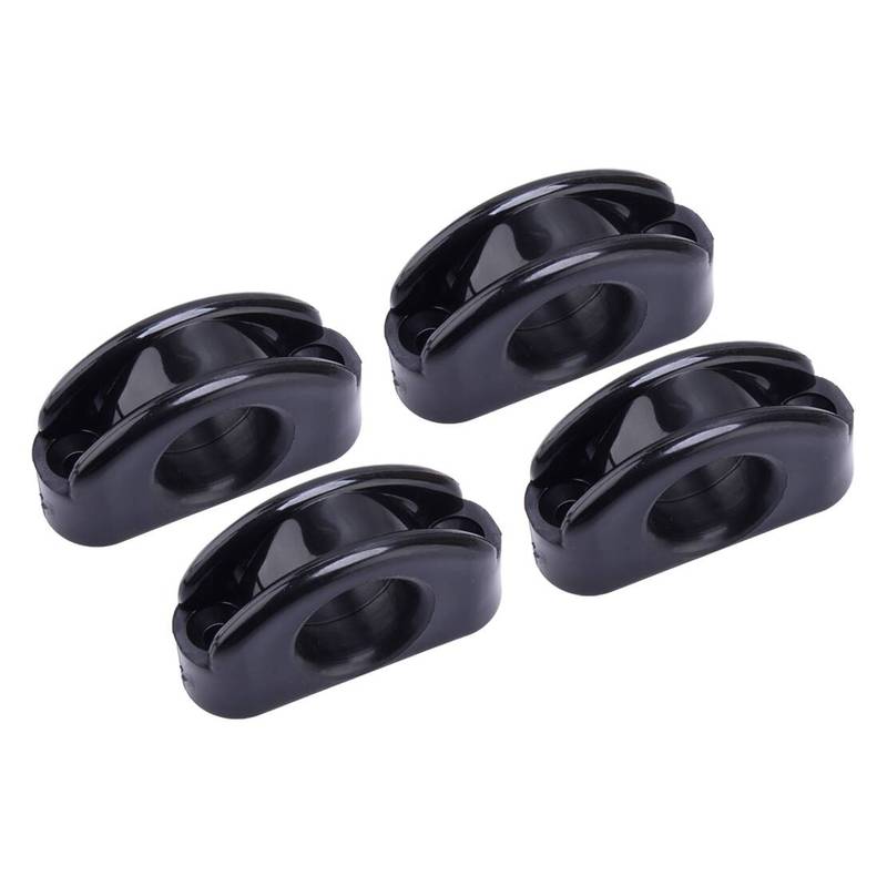 4Pcs Deck Eye Fairlead Bullseye Line Cable Rope Guide Pulley Fit for Marine Boat Yacht Kayak Canoe Black Nylon