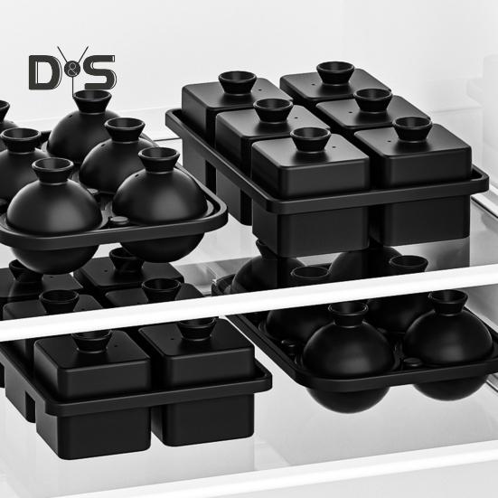 Large Ice Cube Tray Sphere Ice Cube Mold Slow Melting 6 Cavity Ice Cubes Maker for Cocktails Whiskey