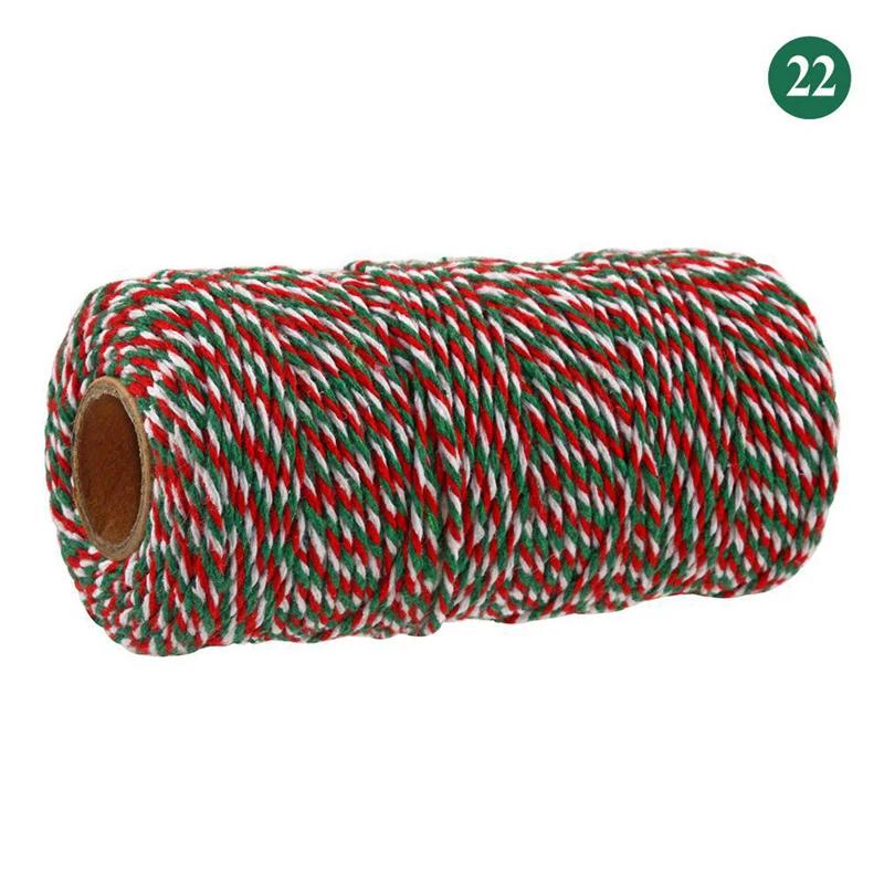 100Meter/Roll Two Colors Cotton Cord Baker Twine Colorful Cotton Crafts Twine Macrame Cord String Bandage Label Rope