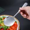 1/4 Stück großer Edelstahllöffel, dicker Löffel für Zuhause, Abendessen, öffentliche Löffel, Suppenlöffel mit langem Griff, runder Kopf, Buffet, Serviergeschirr