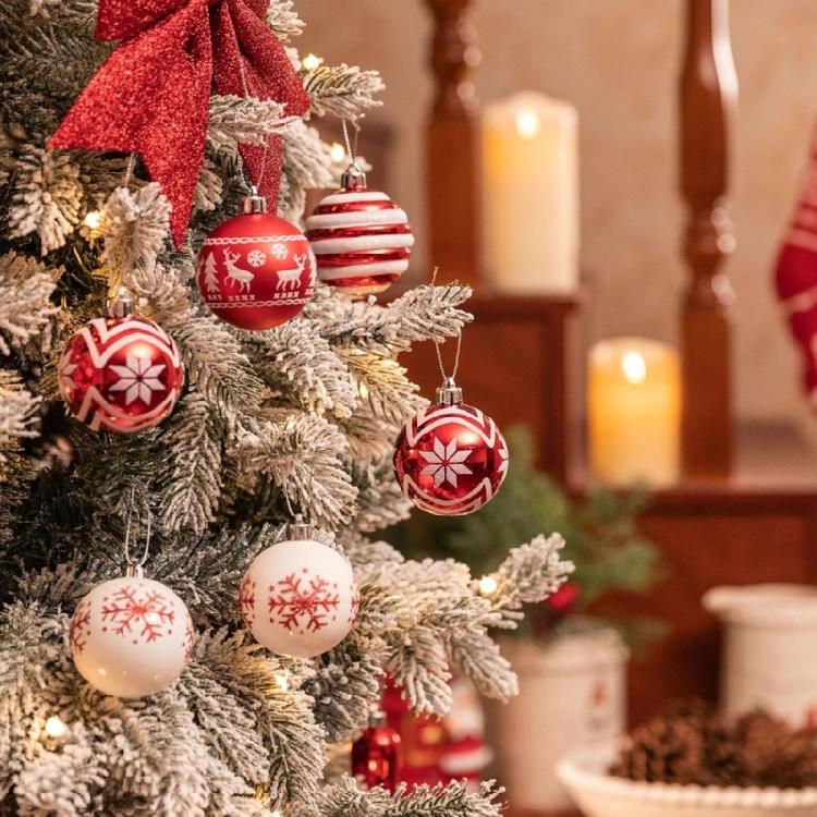 24Pcs Shimmering Christmas Ball Ornament 6cm Shatterproof Christmas Baubles Hanging Decorations for Tree Wreath Mantels