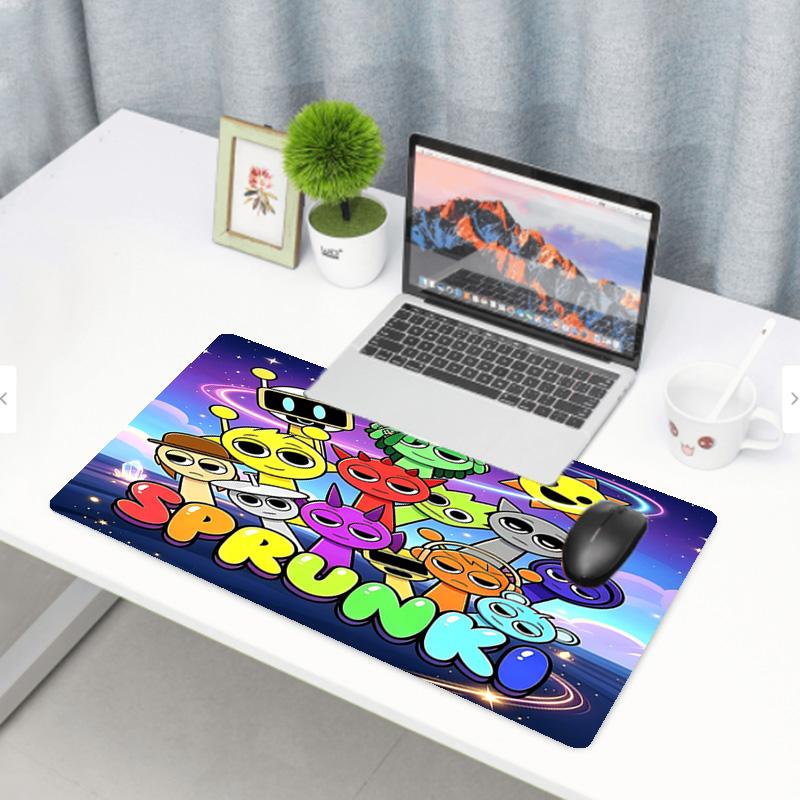 Sprunki Game Print Mouse Pad, Anti‑Slip Desktop Keyboard Mat, for PC Laptop Gaming Working Daily Use, Cool Festival Surprise Gift