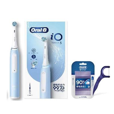 BRAUN iOG31A60IB FL Isblå Oral B iO3 Tandbørste Tandtråd [Elektrisk Sæt]