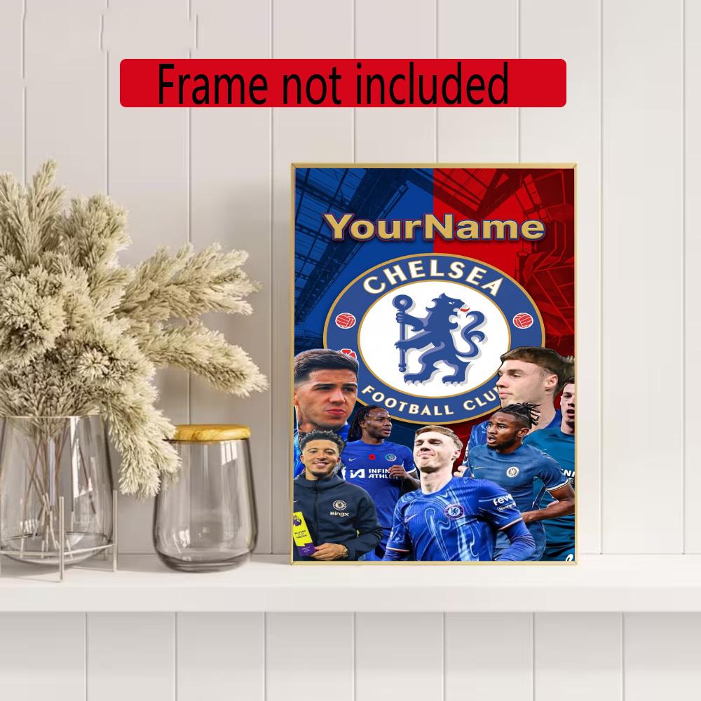 Chelsea Fc Customize Your Name Diamond Painting Round Diamond Rhinestones Mosaic Diamond Embroidery Wall Paintings Rhinestones Gift Frameless