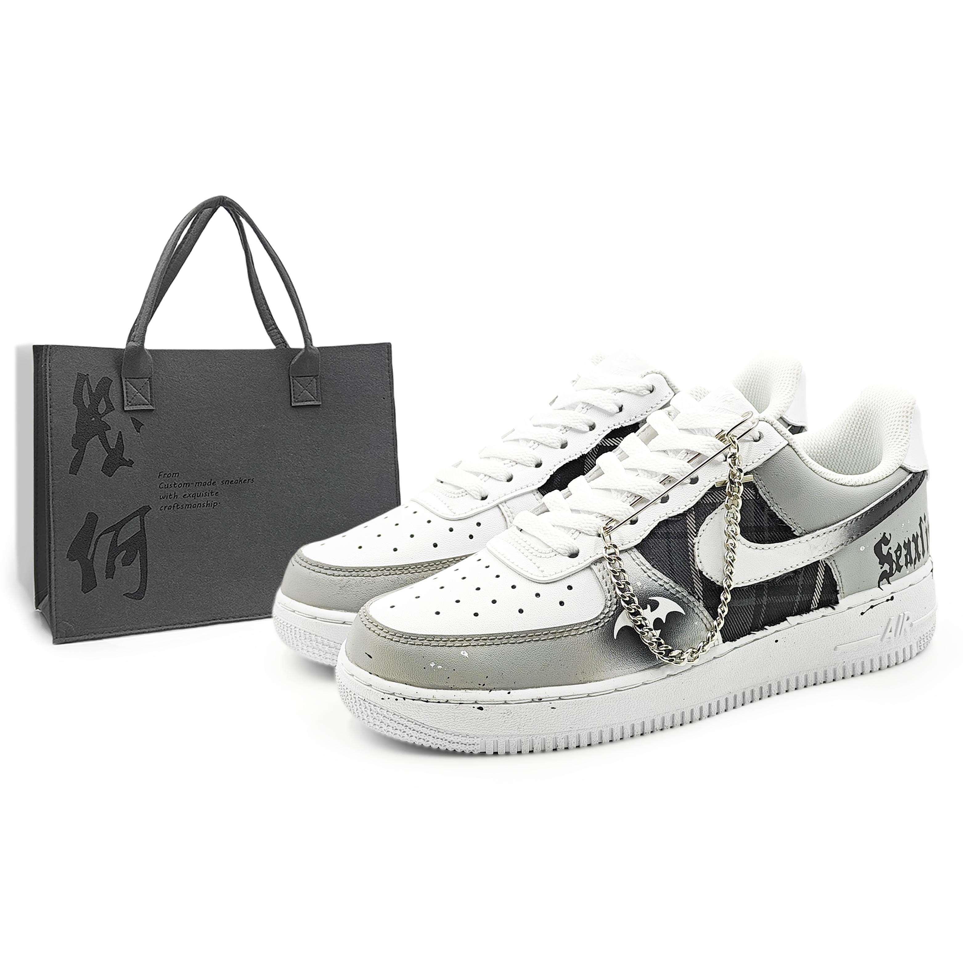 

Nike Air Force 1 Abrasion Resistant Low top Skateboard Shoes Men s Black White Gray CW2288-111(Team1284- S) 42.5