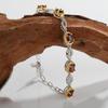S925 Sterling Silver Inlaid With Natural Garnet Olivine Bracelet Women'S Full Diamond Light Luxury High-End Jewelry