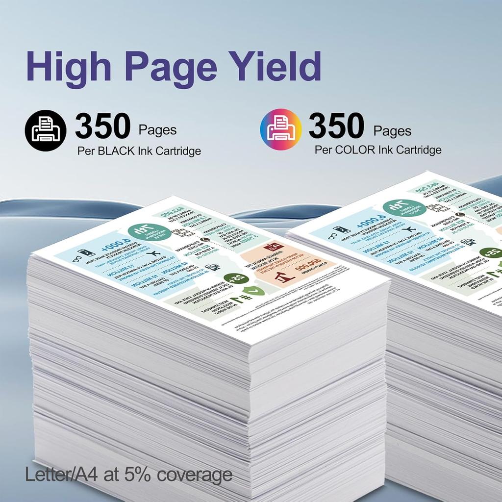 LC101XL Ink Cartridges (Black,Cyan,Magenta,Yellow, 5-Pack) Compatible LC101XL Ink Replacement for Brother LC101 LC103 XL Ink Cartridge Work for